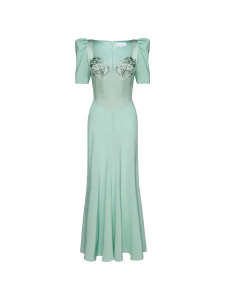 Rochie maxi Violante Nessi de mătase verde