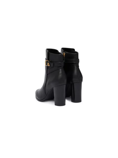 Bokacsizma LAUREN RALPH LAUREN Brooke II Calfskin Bootie Heel fekete