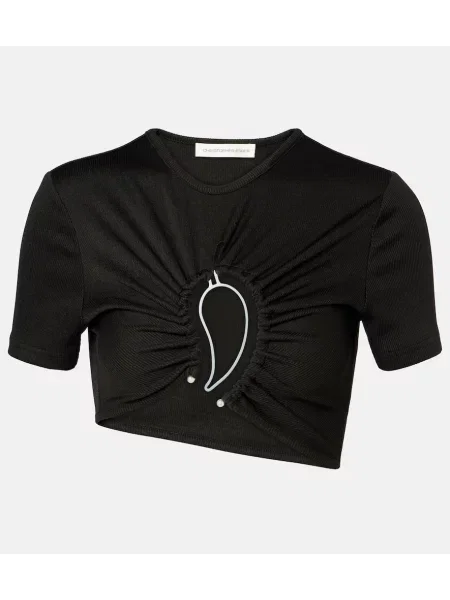 Top Christopher Esber z wzorem paisley o krotszym kroju czarny