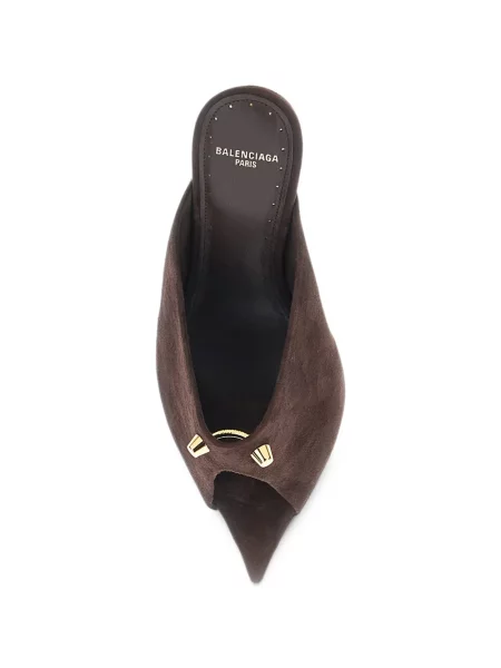 Papuci tip mules Balenciaga maro