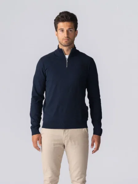 TEESHOPPEN Pulover Pullover Half bleumarin