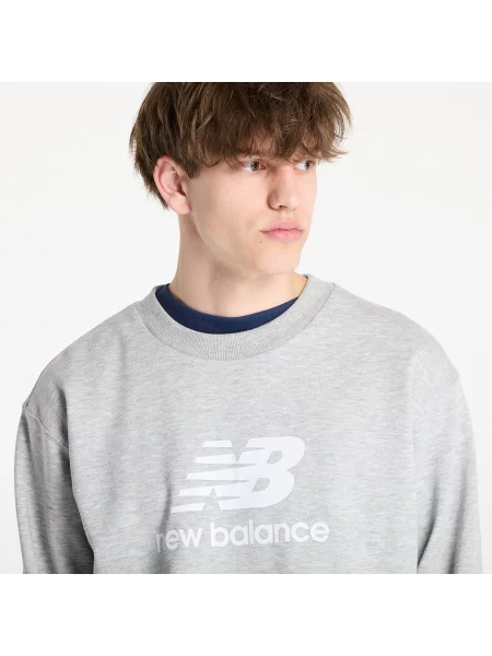 Mikina New Balance Stacked Logo French Terry Crew athletic grey šedá