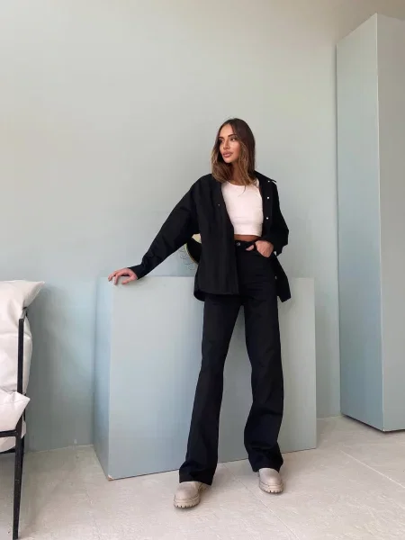 Костюм Milirud сорочка + брюки текстиль чорний