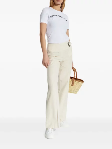 Pantaloni Versace Jeans Couture cu cataramă alb