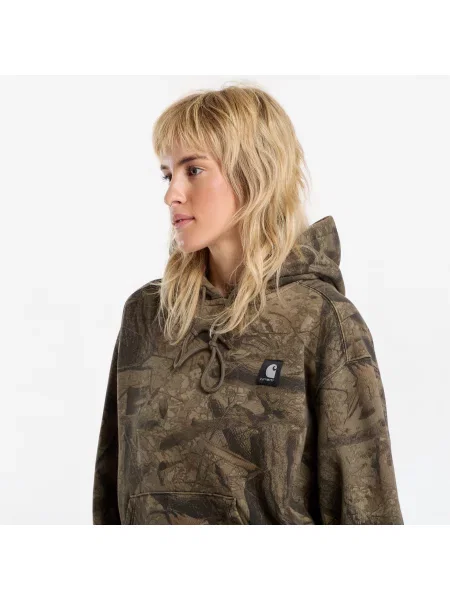 Φούτερ Carhartt WIP Hooded Feather Tree Sweat UNISEX Camo Feather Tree Khaki/ Shungite Garment Dyed S