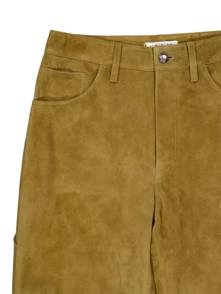 Pantaloni Altuzarra din piele de căprioară maro