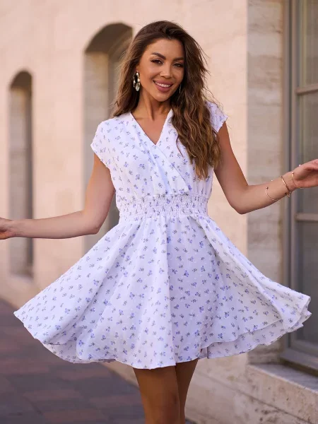 Сукня міні ISSA Plus комбінований верх білий