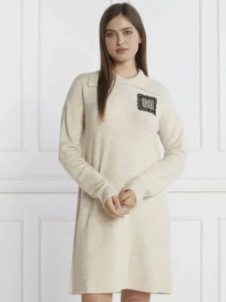 Liu Jo Rose Rochie cu adaos de lână roz