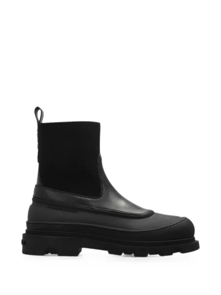 Cizme scurte Moncler din piele negru