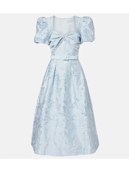 Sukienka midi Rebecca Vallance żakardowa do kolan garniturowa niebieska