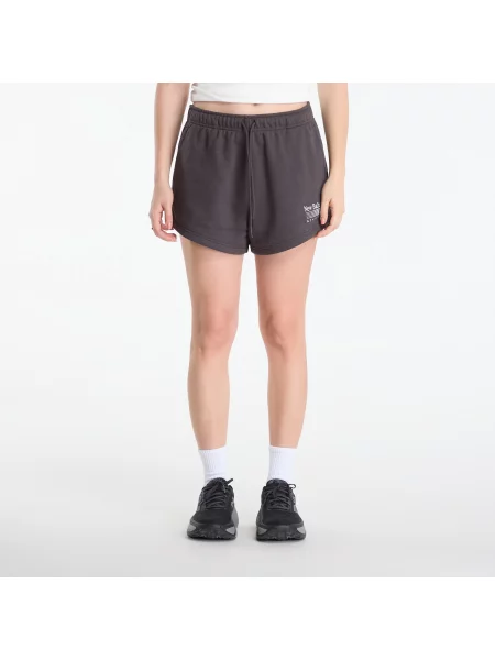 Pantaloni scurți New Balance Trackside French Terry Short Black Cement L negru