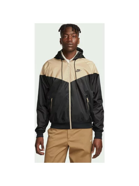 Kurtka z kapturem Nike Sportswear Windrunner beżowo S czarna