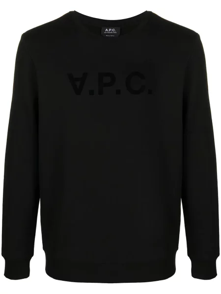 Hanorac crewneck A.p.c. cu imagine negru