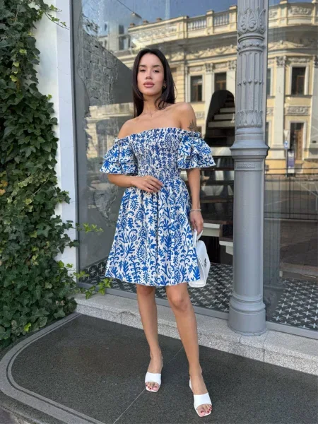 Платье мини Uaclothes голубое