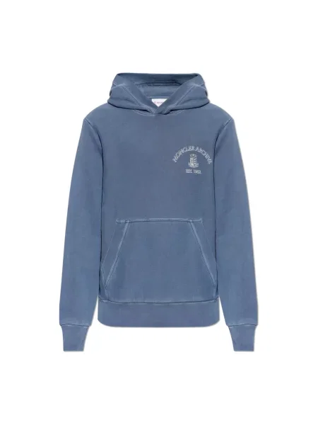 Bluza z kapturem Moncler niebieska