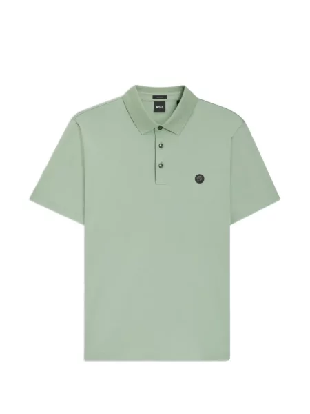 Tricou polo Boss cu autograf verde