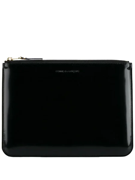 Portofel Comme Des Garçons Wallet din piele cu autograf negru