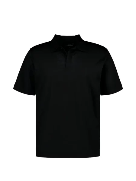 Tricou polo Emporio Armani cu broderie de lână negru