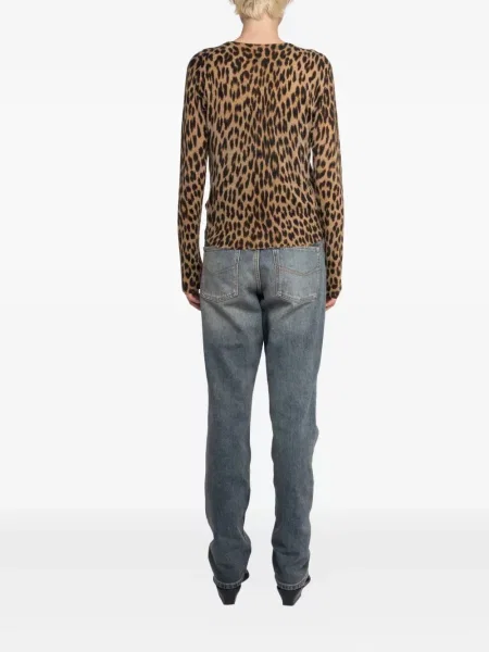 Cardigan Zadig&voltaire cu imagine cu model leopard maro