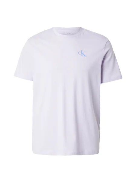 Calvin Klein Jeans Póló CLASSIC azúr / pasztellila fehér