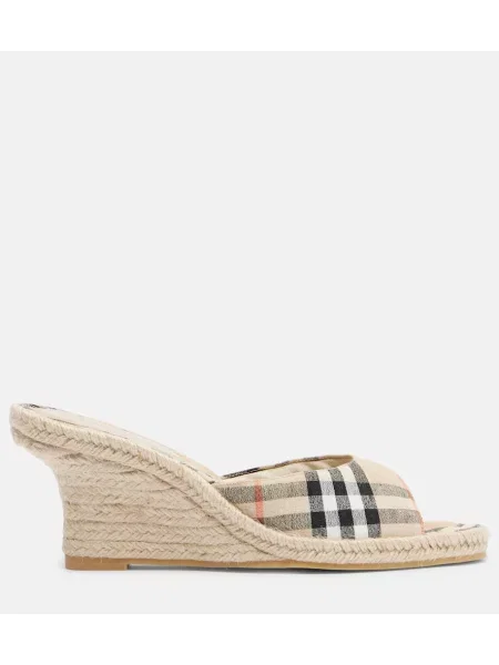 Espadrile Burberry în carouri bej