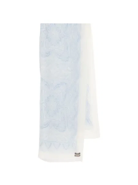 Pashmina N.peal din cașmir cu model paisley alb