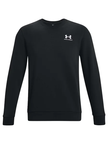 Pánska mikina Under Armour Essential Fleece Crew black/white biela