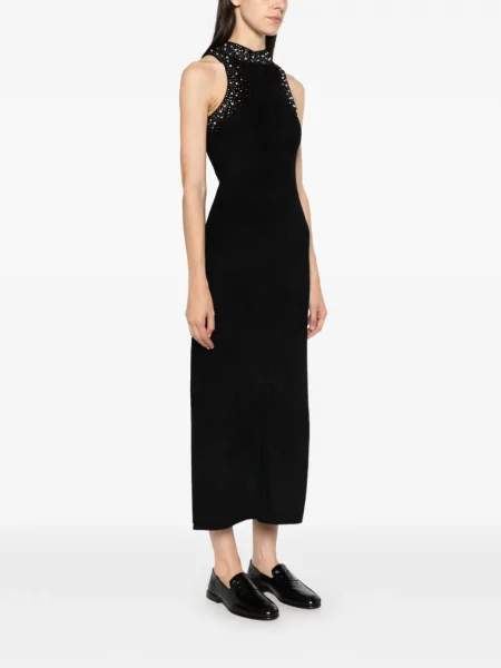 Stras rochie maxi Sandro de catifea negru