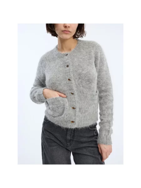 Dzianinowy sweter Munthe szary