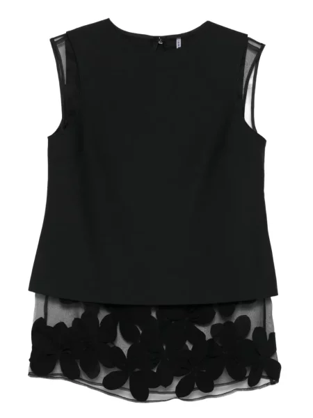 Bluză Liviana Conti fără mâneci cu model floral cu aplicații negru