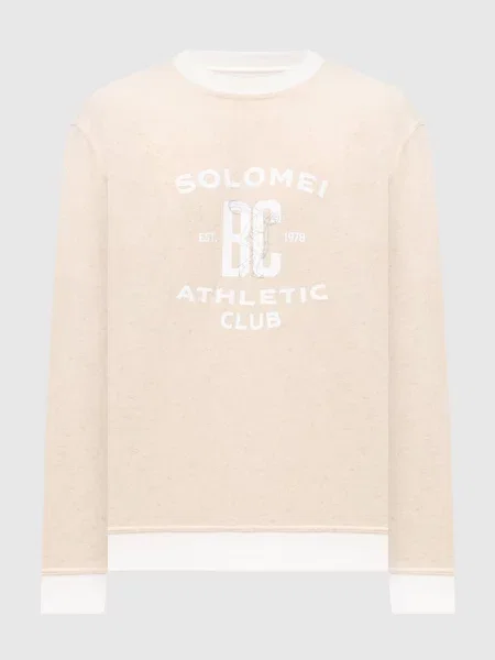 Меланжевый свитшот Brunello Cucinelli с принтом бежевый