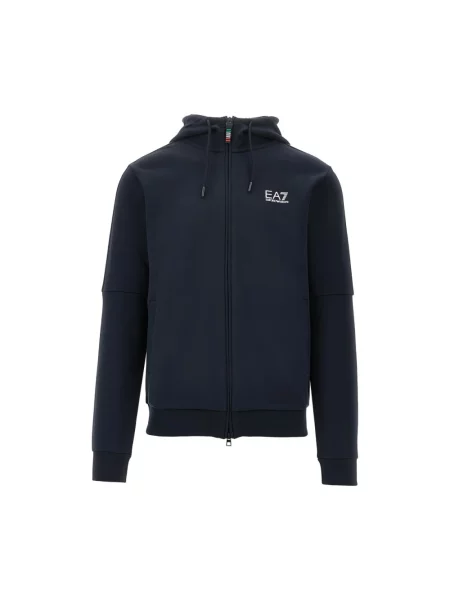 Bluza z kapturem Emporio Armani Ea7 z kapturem niebieska