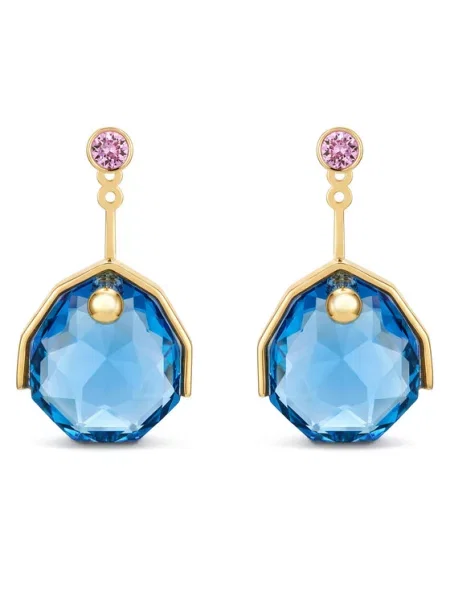 Swarovski Uhani Gema Modra zlata