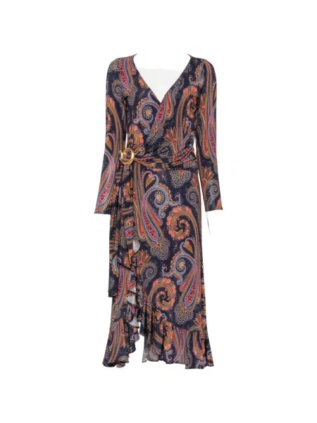 Rochie Etro cu imagine cu model paisley albastru