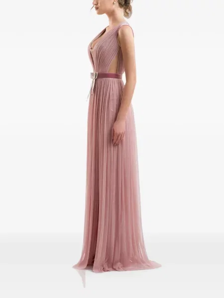 Rochie maxi Imroska cu funde roz