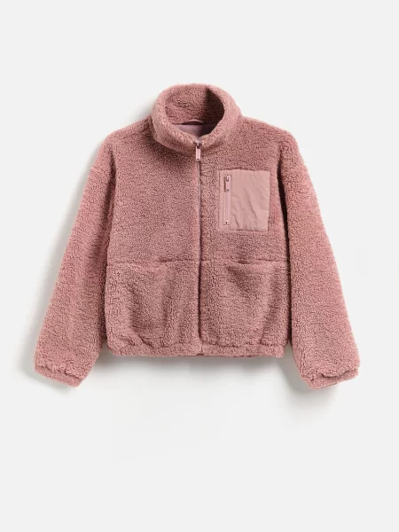 Куртка Reserved из овчины розовая