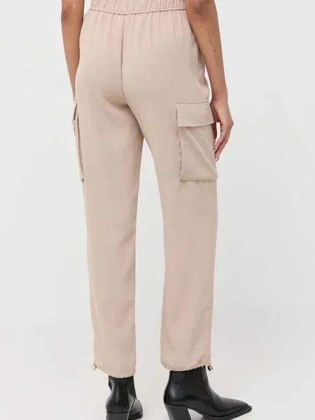 Kalhoty Notes du Nord Gilli high waist béžová