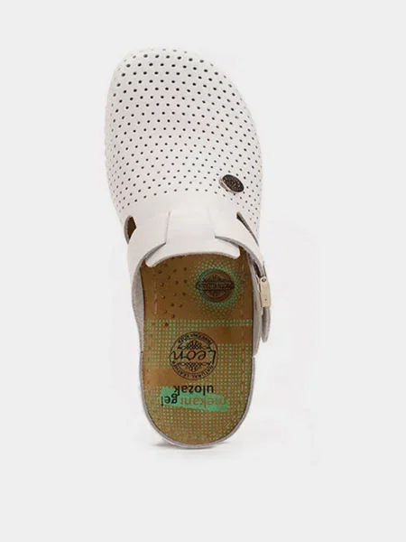 Кожаные сабо Leon белые