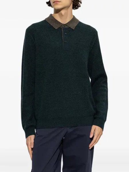 Tricou polo Paul Smith de mătase verde
