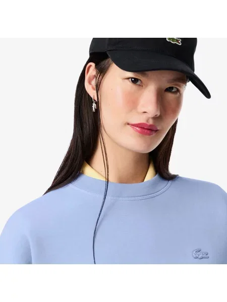 Lacoste Bluza Z Okrągłym Dekoltem Oversize niebieska