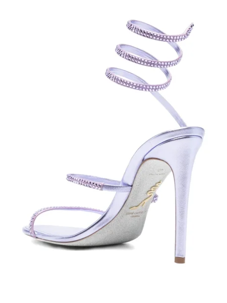 Sandale Rene Caovilla de cristal alb