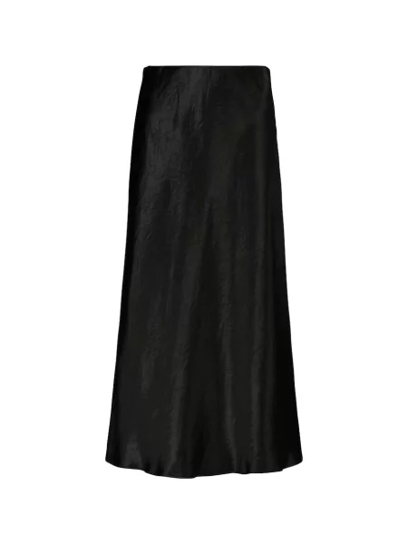 Fustă midi Max Mara din satin până la genunchi negru