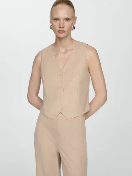 MANGO Жилет класичний бежевий