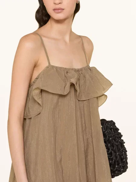 Eleh Šaty S Volány světle hnědá