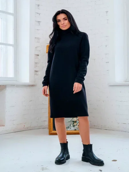 Сукня міді RiMari вовна/поліестер чорний