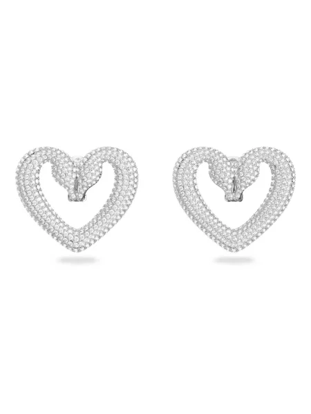 Kolczyki Swarovski w serca szare