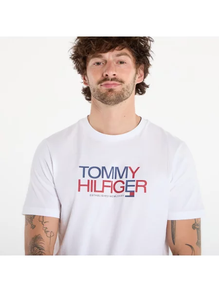 TOMMY HILFIGER Tricou bleumarin / roșu alb
