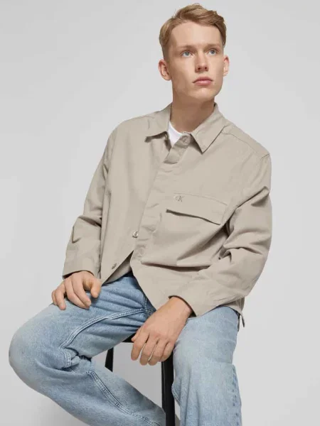 Koszula Calvin Klein Jeans z autografem beżowa