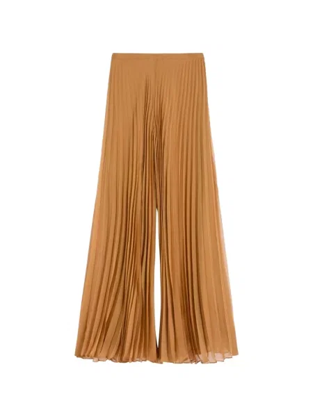Pantaloni Max Mara plisate maro