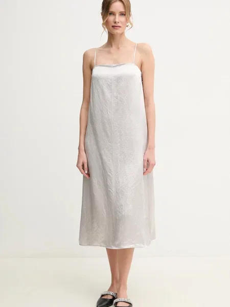 Сукня MM midi розкльошена сірий